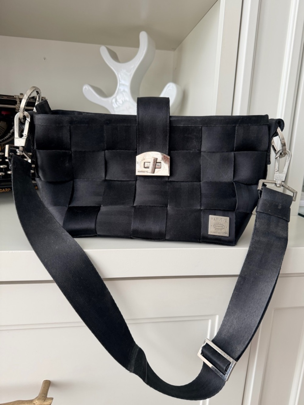 The Original HARVEY'S Seatbelt Large Shoulder Black Bag Purse Limited Edition